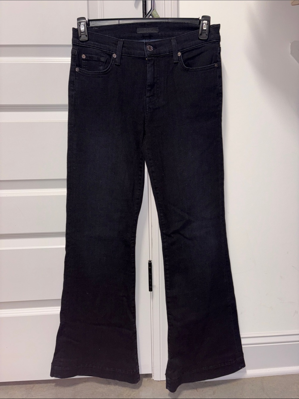 7 For All Mankind Black Boot-Cut Jeans